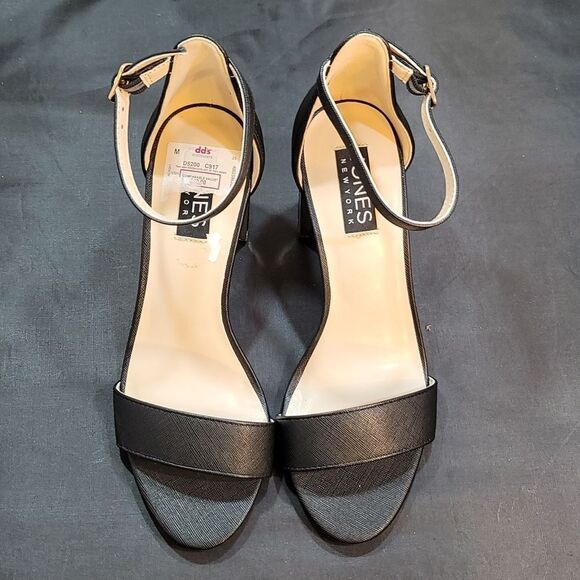 BRAND JONE NEW YORK CHUNKY HIGH HEEL OPEN TOE ADJUSTABLE BUCKLE SANDALS - Picture 2 of 14